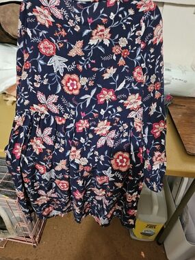 Old Navy Floral Dress with Pink & Cream Blooms